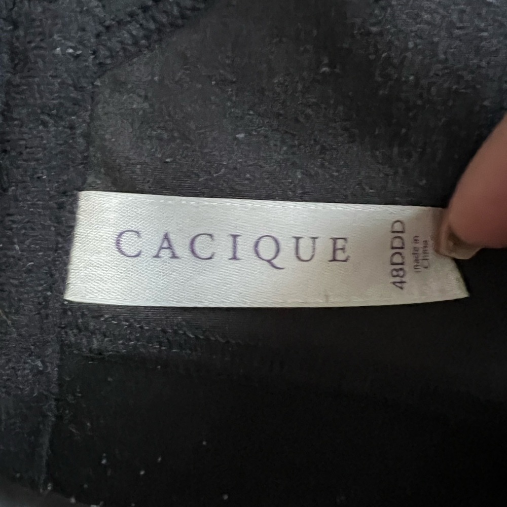 Cacique Cotton No Wire Black White Striped Bra - Picture 5 of 6